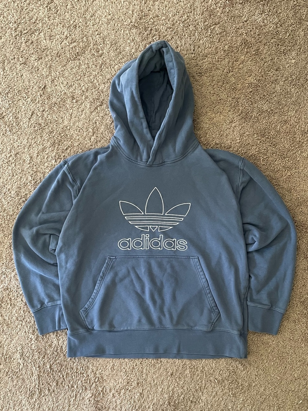 adidas Blue Trefoil Pullover Hoodie
